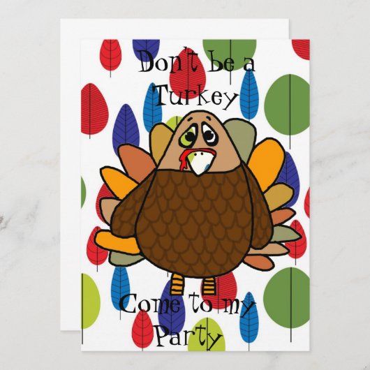 Thanksgiving Turkije Kaart (Voorkant / Achterkant)