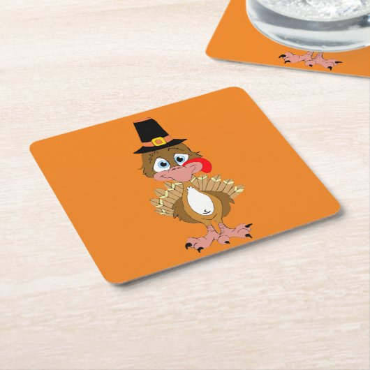 Thanksgiving Turkije Kartonnen Onderzetters (Schuin)