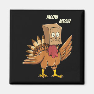 Thanksgiving Turkije Kat Meow Grappige Mannen Vrou Magneet