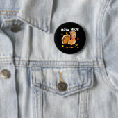 Thanksgiving Turkije Kat Meow Grappige Mannen Vrou Ronde Button 5,7 Cm (In situ)