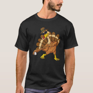 Thanksgiving Turkije Kind honkbalbat T-shirt