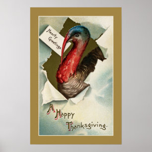 Thanksgiving turkije -  kunsttekening poster