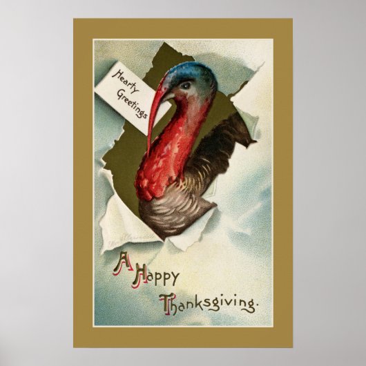 Thanksgiving turkije -  kunsttekening poster (Voorkant)