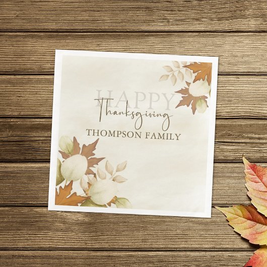 Thanksgiving Turkije - legant groen olieveld Servet