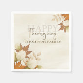 Thanksgiving Turkije - legant groen olieveld Servet (Voorkant)