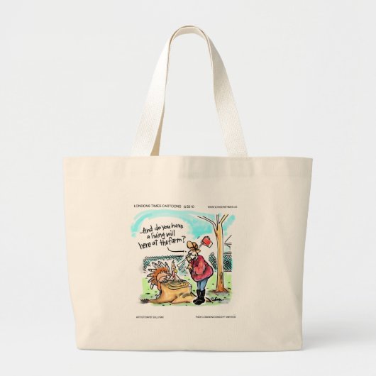 Thanksgiving Turkije Leven zal grappige cadeautjes Grote Tote Bag (Voorkant)