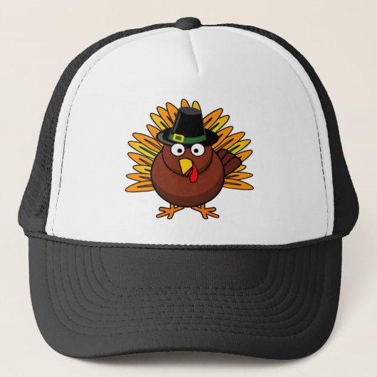 Thanksgiving Turkije Logo Creëer van Vakantiegiste Trucker Pet (Voorkant)