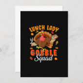 Thanksgiving Turkije Lunch Lady Gobble Squad Kaart (Voorkant / Achterkant)