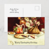  Thanksgiving Turkije & Maaltijd Feestdagenkaart (Voorkant / Achterkant)