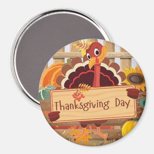 Thanksgiving Turkije Magneet (Voorkant / Achterkant)