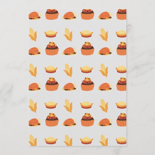 Thanksgiving Turkije Maïs Cupcake Pie Diner Menu (Achterkant)