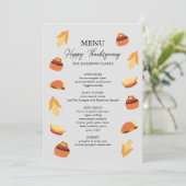 Thanksgiving Turkije Maïs Cupcake Pie Diner Menu (Staand voorkant)