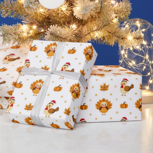 Thanksgiving Turkije Maple Leaves Pattern Cadeaupapier (Feestdagen)