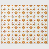 Thanksgiving Turkije Maple Leaves Pattern Cadeaupapier (Vlak)