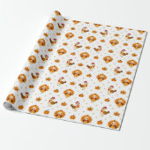 Thanksgiving Turkije Maple Leaves Pattern Cadeaupapier (Uitgerold)