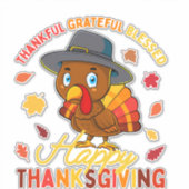 Thanksgiving Turkije met dank aan de meedogenloze  Sticker (Voorkant)