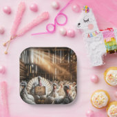 Thanksgiving Turkije met een grappig teken Papieren Bordje (Feest)