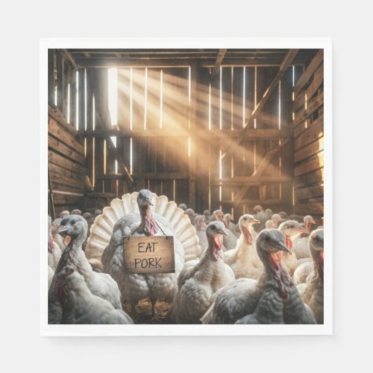 Thanksgiving Turkije met een grappig teken Servet (Voorkant)