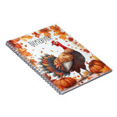 Thanksgiving Turkije met herfstbladeren en pompoen Notitieboek (Rechterzijde)