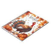 Thanksgiving Turkije met herfstbladeren en pompoen Notitieboek (Linkerzijde)