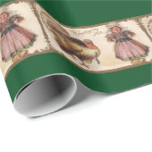  Thanksgiving, Turkije met Pilgrim Girl Cadeaupapier (Rol Hoek)