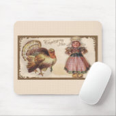  Thanksgiving Turkije met Pilgrim-meisje Muismat (Met muis)