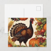  Thanksgiving Turkije met Pompoen Feestdagenkaart (Voorkant / Achterkant)