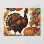 Thanksgiving Turkije met Pompoen Feestdagenkaart (Voorkant)