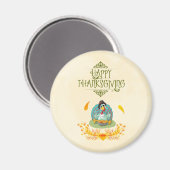 Thanksgiving Turkije met pompoen Magneet (Voorkant / Achterkant)