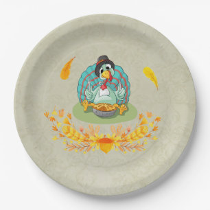 Thanksgiving Turkije met pompoen Papieren Bordje