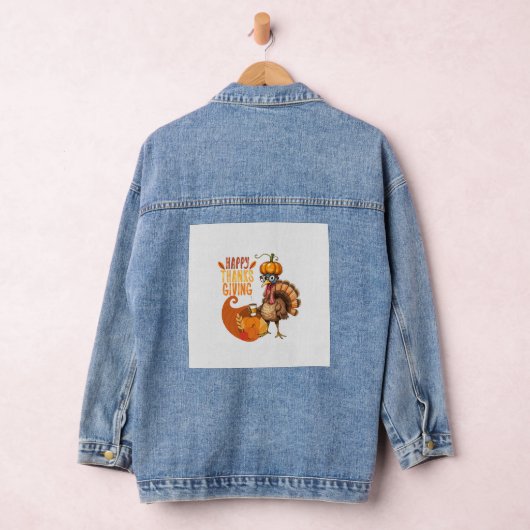 Thanksgiving Turkije met pompoen Pet Denim Jacket (Hangar)