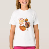 Thanksgiving Turkije met pompoen Pet T-shirt (Voorkant)