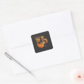 Thanksgiving Turkije met pompoen Pet Vierkante Sticker (Envelop)
