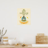 Thanksgiving Turkije met pompoen Poster (Keuken)