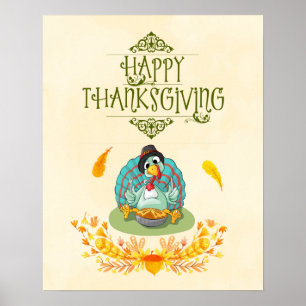 Thanksgiving Turkije met pompoen Poster