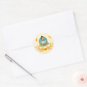 Thanksgiving Turkije met pompoen Ronde Sticker (Envelop)
