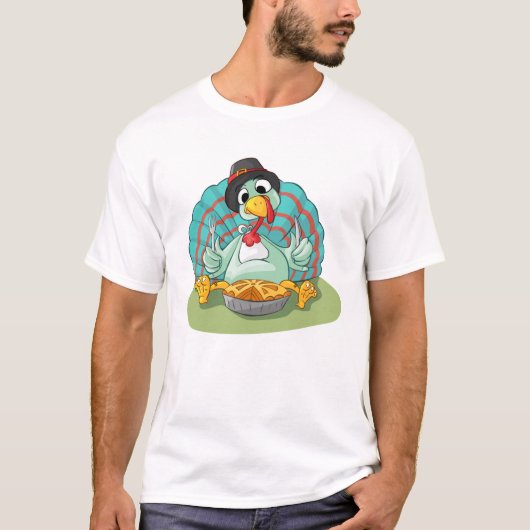 Thanksgiving Turkije met pompoen T-shirt (Voorkant)
