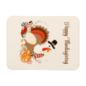 Thanksgiving Turkije met pompoenen en herfstverlof Magneet (Horizontaal)