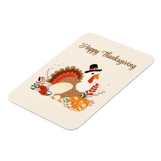 Thanksgiving Turkije met pompoenen en herfstverlof Magneet (Linkerzijde)