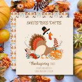 Thanksgiving Turkije met pompoenen en herfstverlof Save The Date