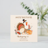Thanksgiving Turkije met pompoenen en herfstverlof Save The Date (Staand voorkant)