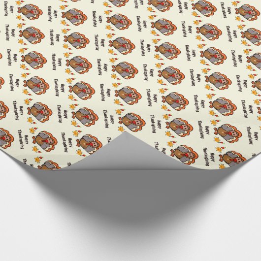 Thanksgiving turkije met vrienden cadeaupapier (Hoek)