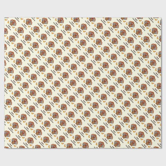 Thanksgiving turkije met vrienden cadeaupapier (Vlak)