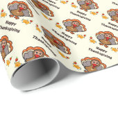 Thanksgiving turkije met vrienden cadeaupapier (Rol Hoek)