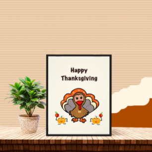 Thanksgiving turkije met vrienden foto afdruk