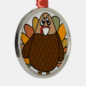 Thanksgiving Turkije Metalen Ornament (Rechts)