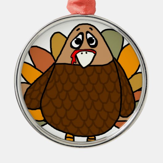 Thanksgiving Turkije Metalen Ornament (Voorkant)