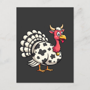 Thanksgiving Turkije Moo Koe Head Funny Herfst Fam Briefkaart