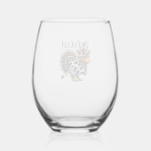 Thanksgiving Turkije Moo Koe Head Funny Herfst Man Wijnglas Zonder Voet (Achterkant)