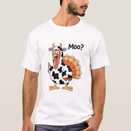 Thanksgiving Turkije Moo T-shirt (Voorkant)